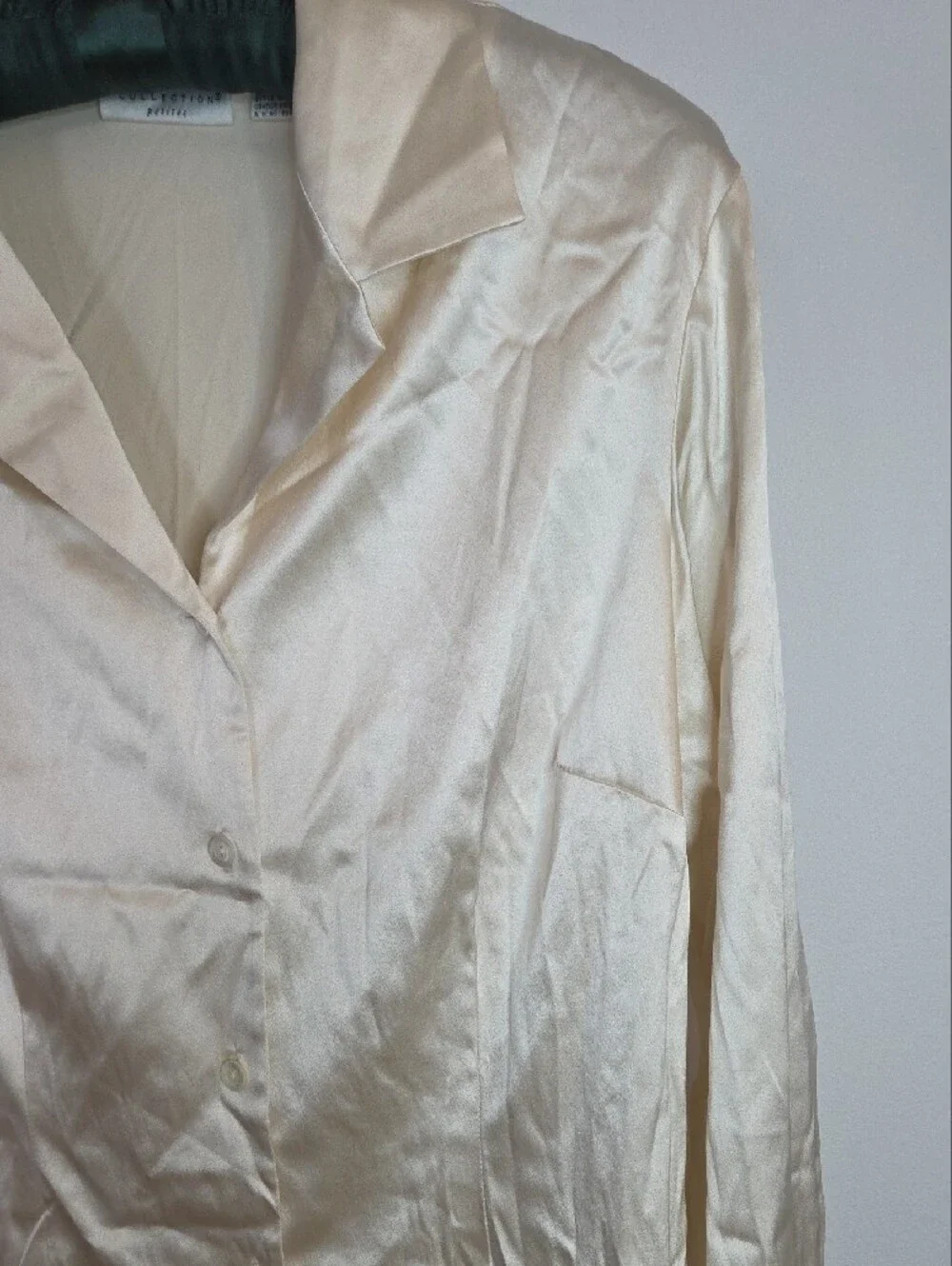 Preview Collection Petites Stretch Silk Blouse Cream Champagne Petite Large